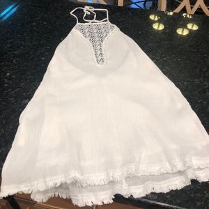 L Space White Gauze Swim Coverup Med.